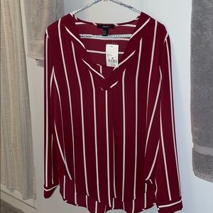 Maroon Striped Blouse